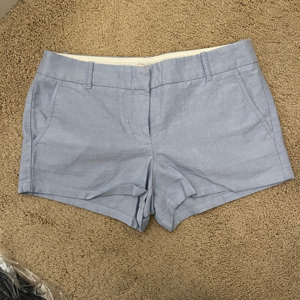 J.Crew Linen Light Blue Colored Chino Shorts Size 6